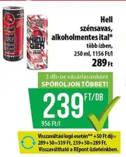Coop HELL szénsavas, alkoholmentes ital ajánlat