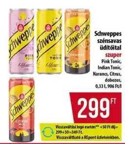Coop Schweppes szénsavas üdítőital ajánlat