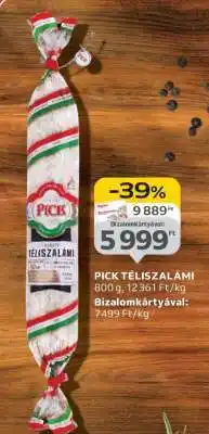 Auchan PICK Téliszalámi ajánlat