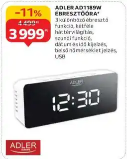 Auchan ADLER AD1189W ÉBRESZTŐÓRA ajánlat