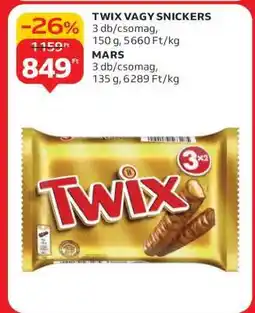 Auchan TWIX VAGY SNICKERS ajánlat