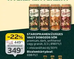 Auchan STAROPRAMEN ÜVEGES VAGY DOBOZOS SÖR ajánlat