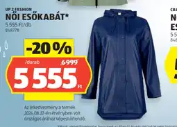 ALDI Up 2 fashion női esőkabát ajánlat