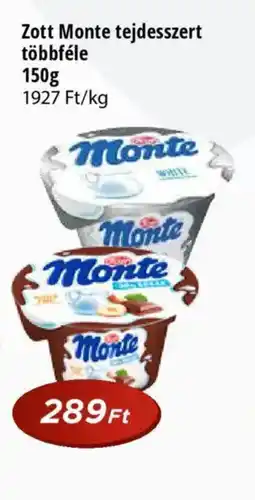 Real Zott Monte tejdesszert ajánlat