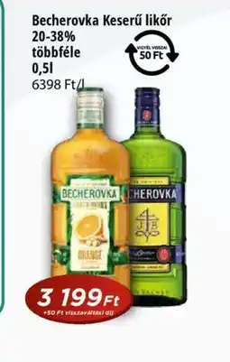 Real Becherovka Keserű likőr ajánlat