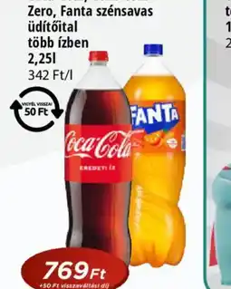 Real Coca-Cola, Coca-Cola Zero, Fanta szénsavas üdítőital ajánlat