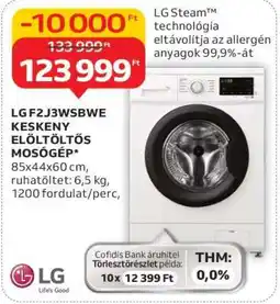 Auchan LG F2J3WSBWE Keskeny Elöltöltős Mosógép ajánlat