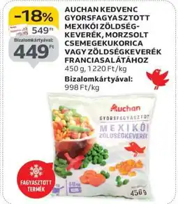 Auchan AUCHAN KEDVENC GYORSFAGYASZTOTT MEXIKÓI ZÖLDSÉGKEVERÉK ajánlat