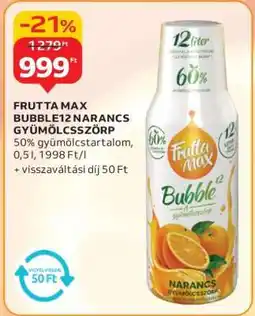 Auchan FRUTTA MAX BUBBLE12 NARANCS GYÜMÖLCSSZÖRP ajánlat