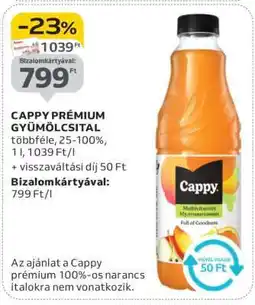 Auchan Cappy Prémium Gyümölcsital ajánlat