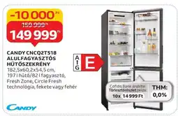 Auchan CANDY CNCQ2T518 ALULFAGYASZTÓS HŰTŐSZEKRÉNY ajánlat