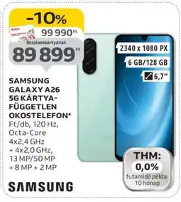 Auchan SAMSUNG GALAXY A26 5G KÁRTYA-FÜGGETLEN OKOSTELEFON ajánlat