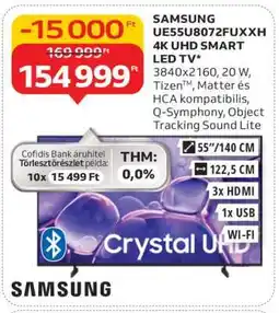 Auchan SAMSUNG UE55U8072FUXXH 4K UHD SMART LED TV ajánlat