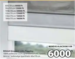 JYSK BOLGA fényzáró rolós függöny ajánlat