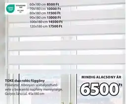 JYSK TOKE dup rolós függöny ajánlat
