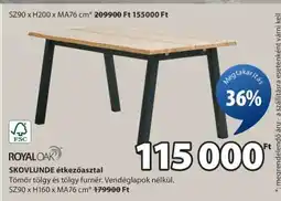 JYSK SKOVLUNDE étkezőasztal ajánlat