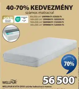 JYSK WELLPUR KVITA GF85 szürke habszivacs matrac ajánlat