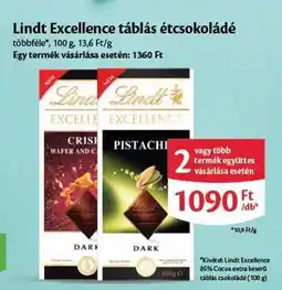 EcoFamily Lindt Excellence táblás étcsokoládé ajánlat