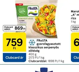 Tesco Frosta gyorsfagyasztott klasszikus serpenyős zöldség ajánlat