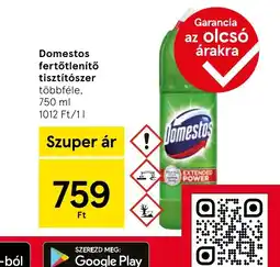 Tesco Domestos fertőtlenítő tisztítszer ajánlat