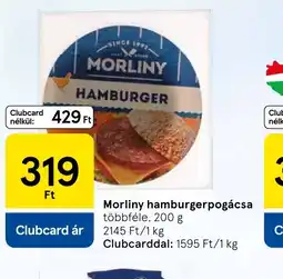 Tesco Morliny hamburgerpogácsa ajánlat