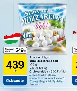 Tesco Szarvasi Light mini Mozzarella sajt ajánlat
