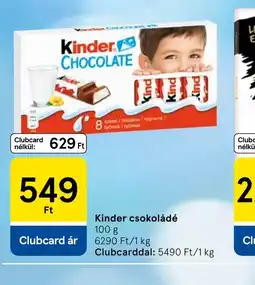Tesco Kinder csokoládé ajánlat