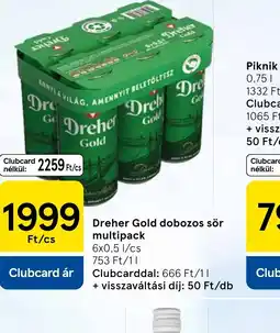 Tesco Dreher Gold dobozos sör multipack ajánlat