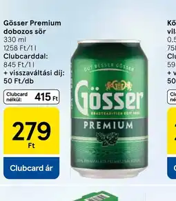 Tesco Gösser Premium dobozos sör ajánlat