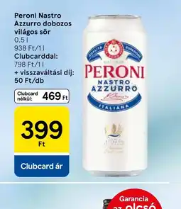 Tesco Peroni Nastro Azzurro dobozos világos sör ajánlat