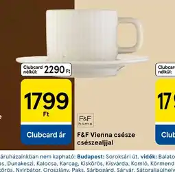 Tesco F&F Vienna csésze csészealjjal ajánlat