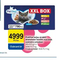 Tesco PreVital teljes értékű állateledel felnőtt macskák számára szszban ajánlat