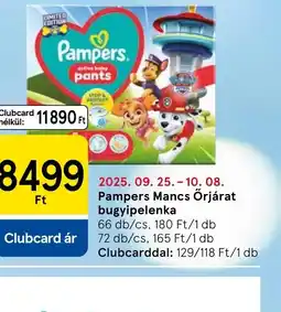 Tesco Pampers Manca Őrjárat bugyipelenka ajánlat