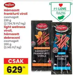 Spar Hámozott frankfurti virsli ajánlat