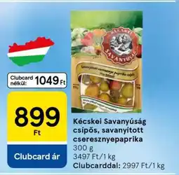 Tesco Kecskei Savanyúság csípős, savanyított cseresznyepaprika ajánlat