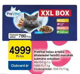 Tesco PreVital teljes értékű állateledel felnőtt macskák számára szószban ajánlat