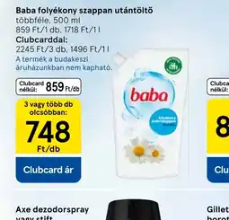 Tesco Baba folyékony szappan utántöltő ajánlat
