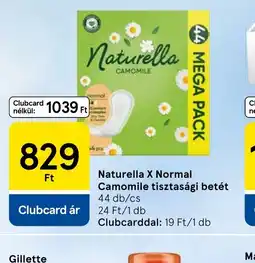 Tesco Naturella X Normal Camomile tisztasági betét ajánlat
