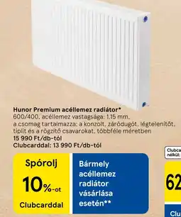 Tesco Hunor Premium acéllemez radiátor ajánlat