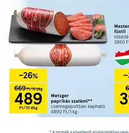 Tesco Metzger paprikás szalámi ajánlat