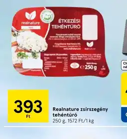 Tesco Realnature zsírszegény tehéntúr ajánlat