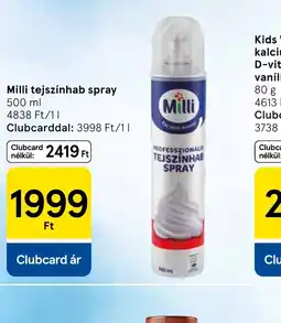 Tesco Milli tejszínhab spray ajánlat