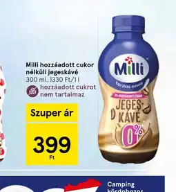 Tesco Milli hozzáadott cukor nélküli jegeskávé ajánlat
