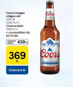 Tesco Coors Üveges világos sör ajánlat