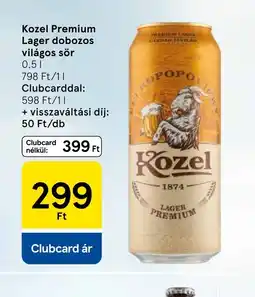 Tesco Kozel Premium Lager dobozos világos sör ajánlat