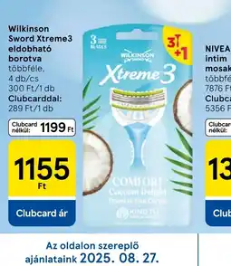 Tesco Wilkinson Sword Xtreme3 eldobhat borotva ajánlat