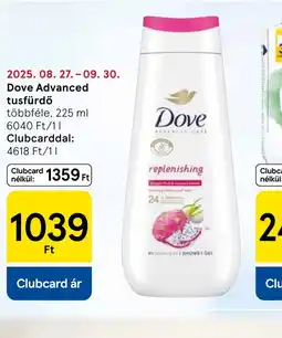 Tesco Dove Advanced tusfürdő ajánlat