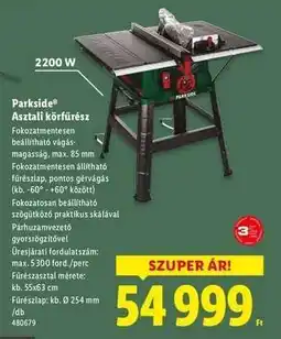 Lidl PARKSIDE Asztali körfűrész ajánlat