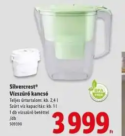 Lidl Silvercrest Vízszűrő kancsó ajánlat