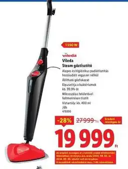 Lidl Vileda Steam gőztisztító ajánlat
